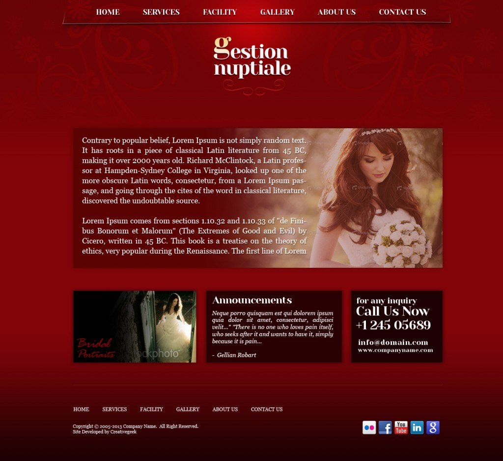 PSD Template for Wedding